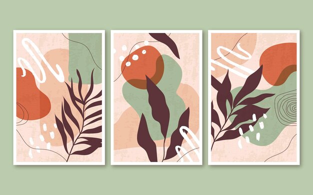 Dibujado a mano colección de cubiertas minimalistas dibujadas a mano