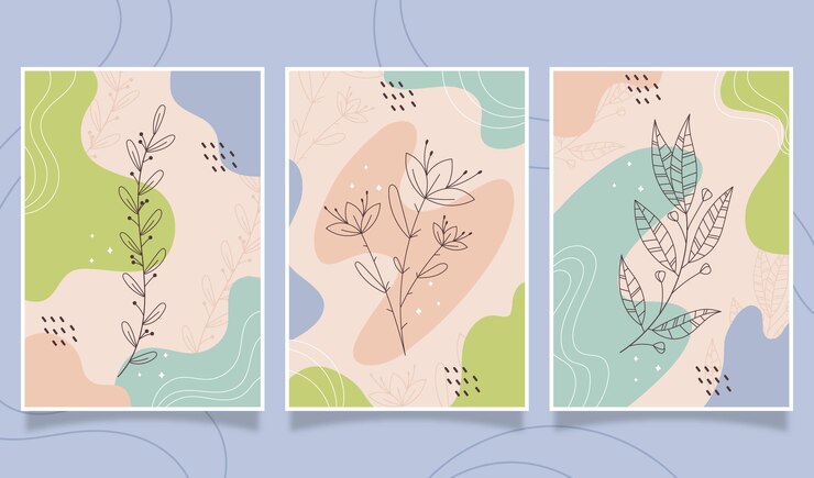 Vector gratuito dibujado a mano colección de cubiertas minimalistas dibujadas a mano
