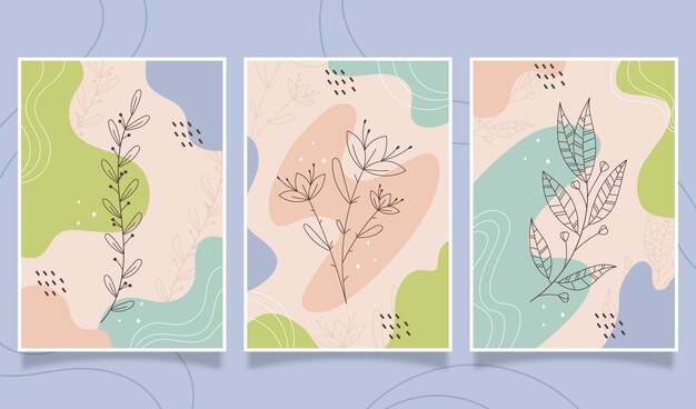 Dibujado a mano colección de cubiertas minimalistas dibujadas a mano