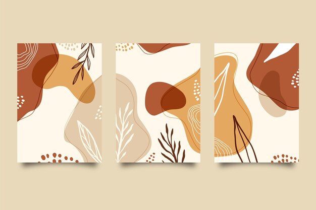 Dibujado a mano colección de cubiertas minimalistas dibujadas a mano