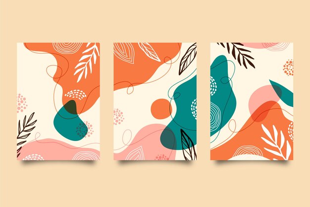 Dibujado a mano colección de cubiertas minimalistas dibujadas a mano