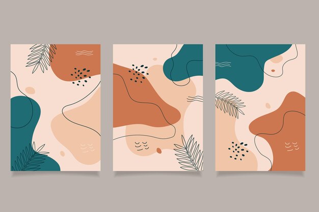 Dibujado a mano colección de cubiertas minimalistas dibujadas a mano