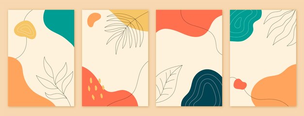 Dibujado a mano colección de cubiertas minimalistas dibujadas a mano