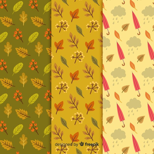 Dibujado a mano colección otoño patrón