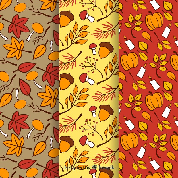 Dibujado a mano colección otoño patrón