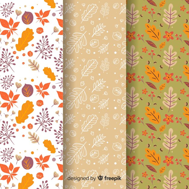 Dibujado a mano colección otoño patrón