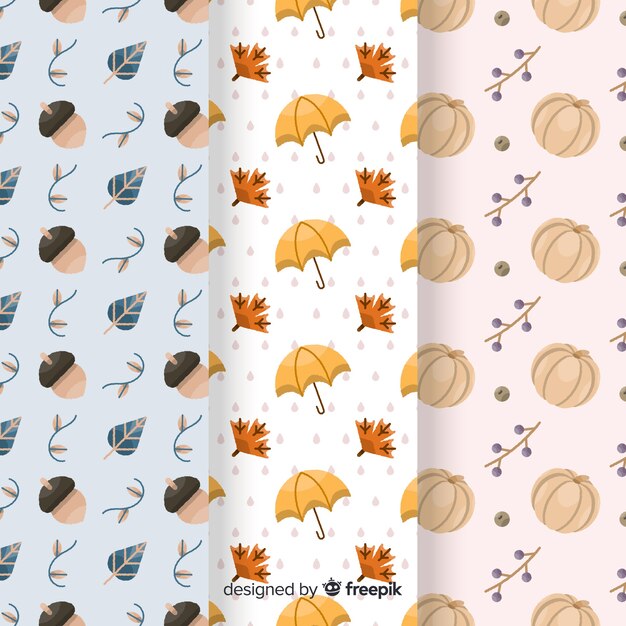 Dibujado a mano colección otoño patrón