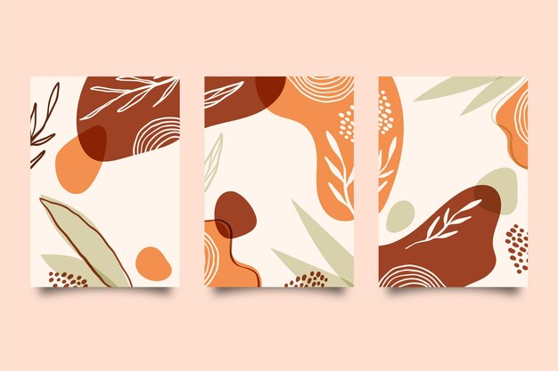 Dibujado a mano colección de portadas minimalistas dibujadas a mano
