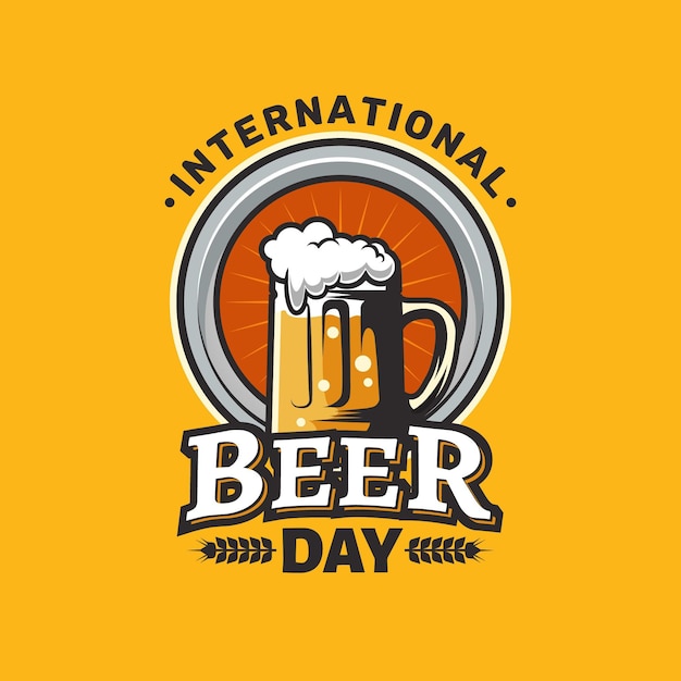 Dibujado a mano el concepto del día internacional de la cerveza