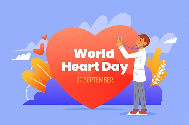 Vector gratuito dibujado a mano concepto del día mundial del corazón