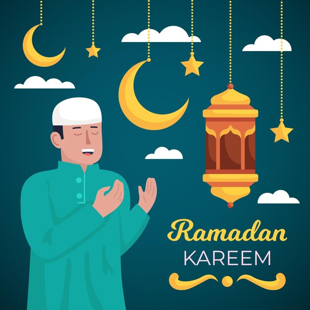 Dibujado a mano concepto de ramadán ilustrado