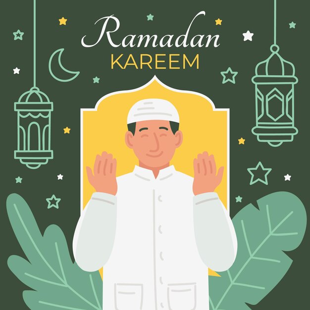 Dibujado a mano concepto de ramadán ilustrado