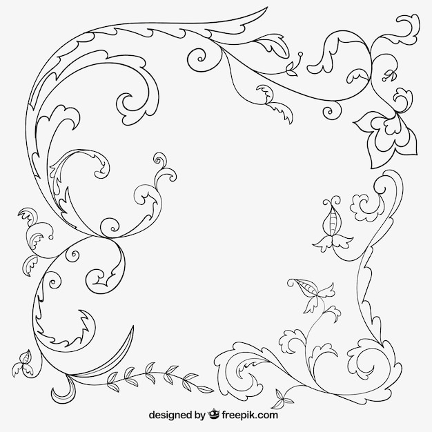 Vector gratuito dibujado a mano decoración ornamental en estilo floral