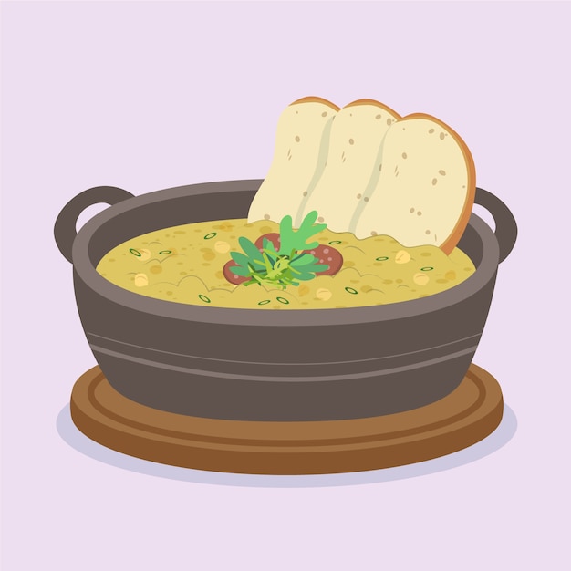 Vector gratuito dibujado a mano deliciosa ilustración de locro