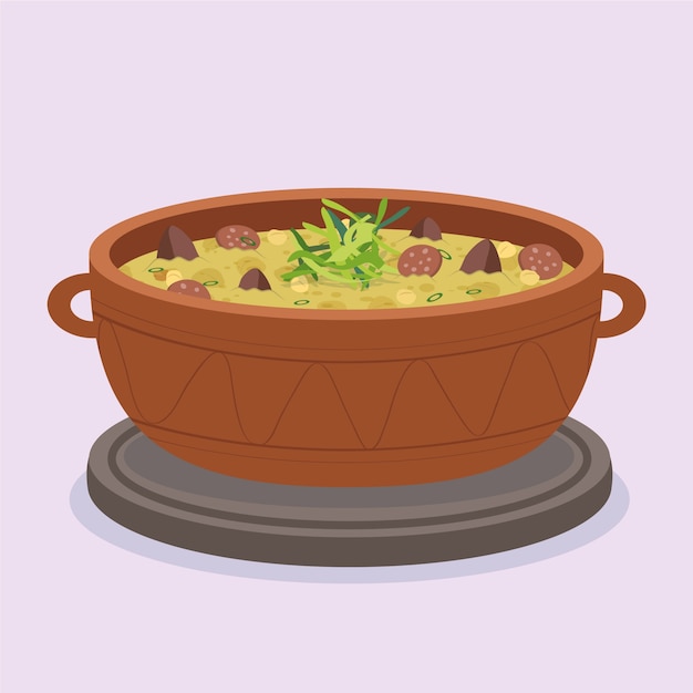 Vector gratuito dibujado a mano deliciosa ilustración de locro