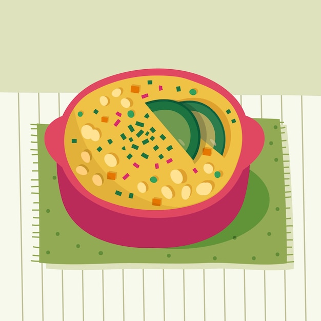 Vector gratuito dibujado a mano deliciosa ilustración de locro