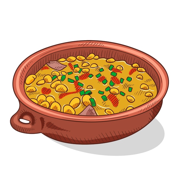 Vector gratuito dibujado a mano deliciosa ilustración de locro