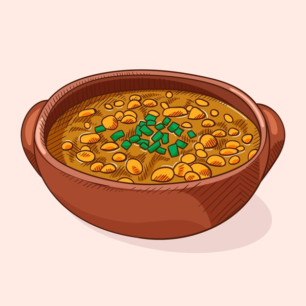 Dibujado a mano deliciosa ilustración de locro