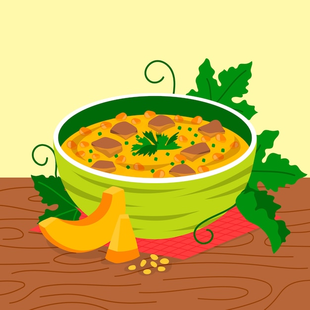 Vector gratuito dibujado a mano deliciosa ilustración de locro