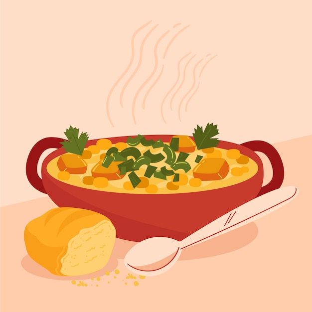 Dibujado a mano deliciosa ilustración de locro