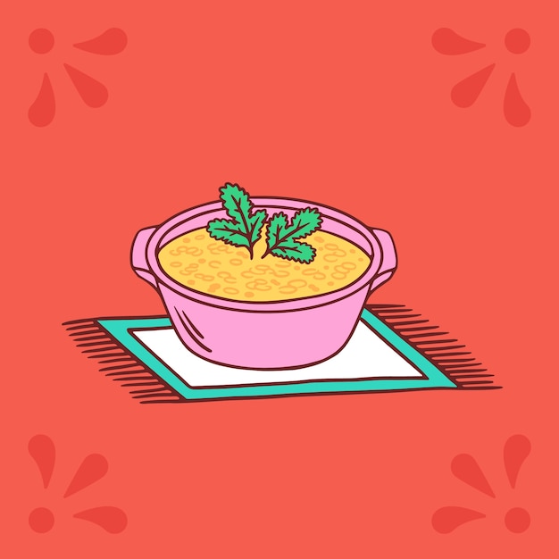 Vector gratuito dibujado a mano deliciosa ilustración de locro