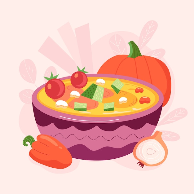 Vector gratuito dibujado a mano deliciosa ilustración de locro