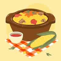 Vector gratuito dibujado a mano deliciosa ilustración de locro