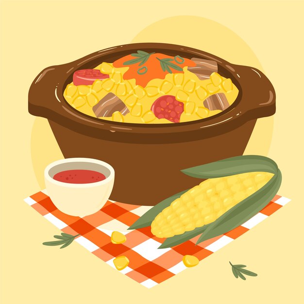 Dibujado a mano deliciosa ilustración de locro
