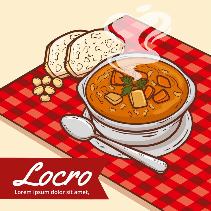 Vector gratuito dibujado a mano deliciosa ilustración de locro
