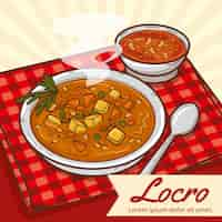 Vector gratuito dibujado a mano deliciosa ilustración de locro