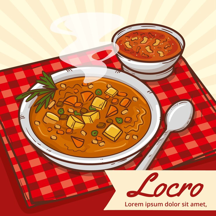 Vector gratuito dibujado a mano deliciosa ilustración de locro