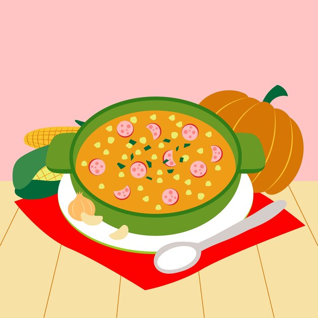 Dibujado a mano deliciosa ilustración de locro