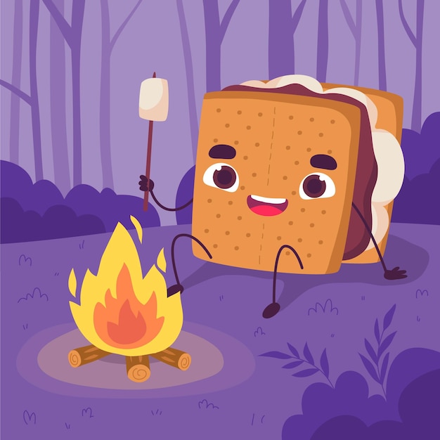 Dibujado a mano deliciosa ilustración s'more