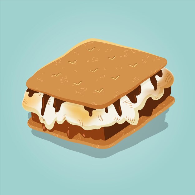 Dibujado a mano deliciosa ilustración s'more