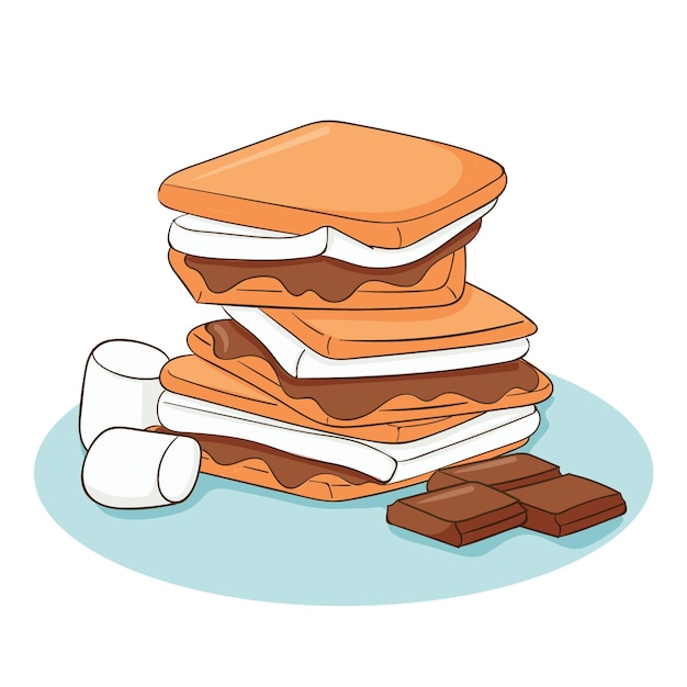 Vector gratuito dibujado a mano deliciosa ilustración s'more