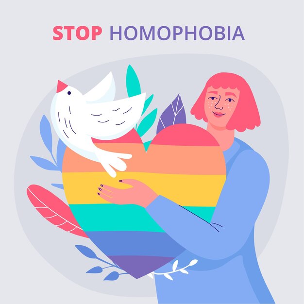 Dibujado a mano detener el concepto de homofobia