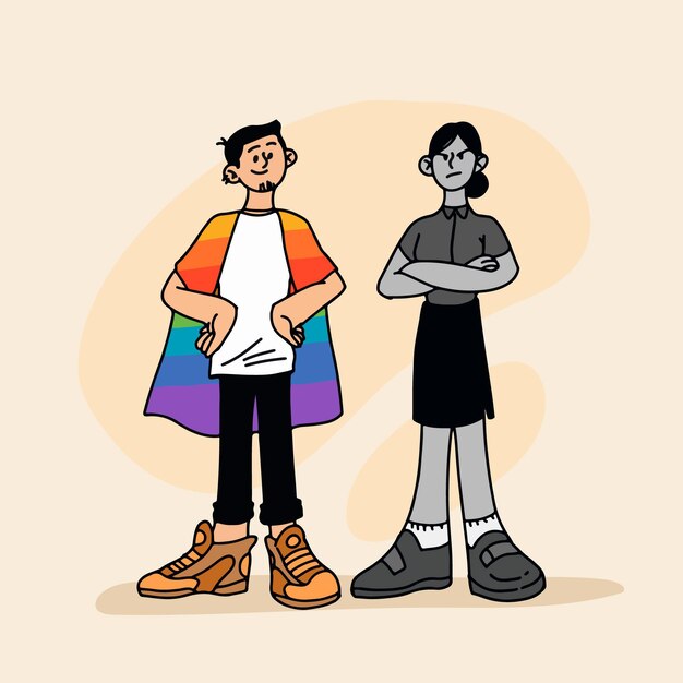 Dibujado a mano detener el concepto de homofobia