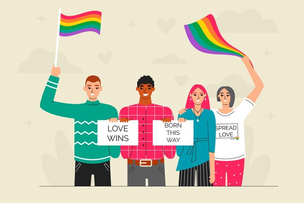 Dibujado a mano detener la homofobia