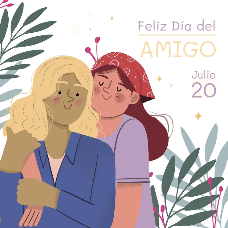 Vector gratuito dibujado a mano dia del amigo - 20 de julio ilustración