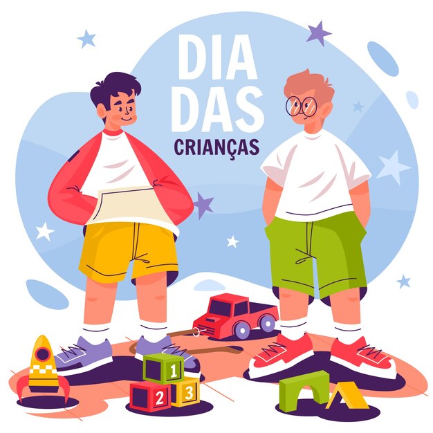 Dibujado a mano dia das criancas ilustración