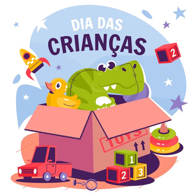 Dibujado a mano dia das criancas ilustración