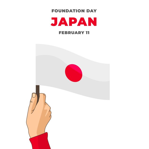 Dibujado a mano día de la fundación japón