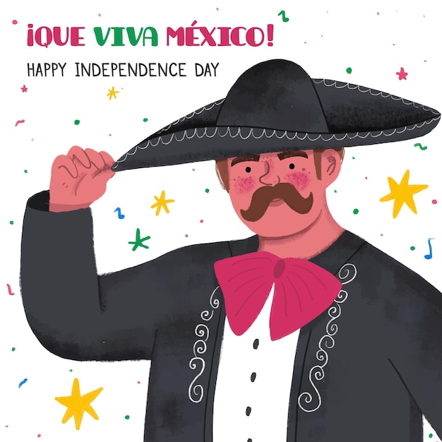 Dibujado a mano el día de la independencia de méxico