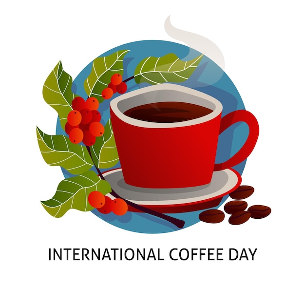 Dibujado a mano día internacional del café