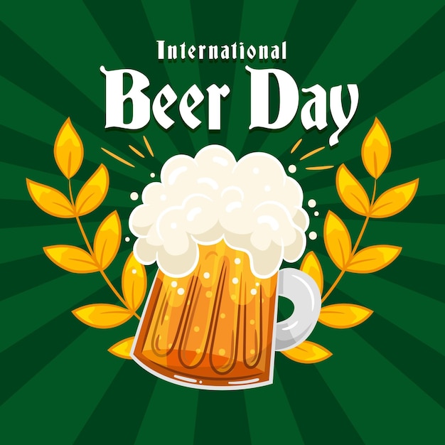 Dibujado a mano el día internacional de la cerveza