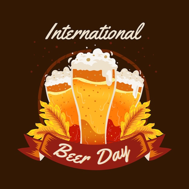 Dibujado a mano el día internacional de la cerveza