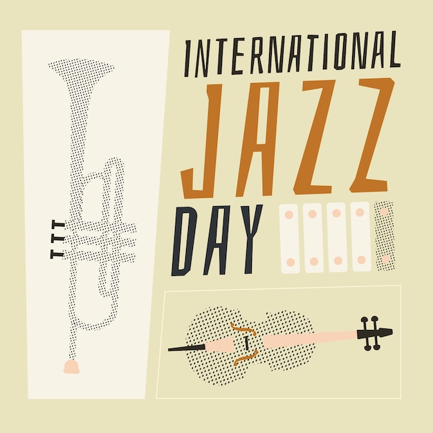 Dibujado a mano el día internacional del jazz