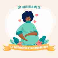 Vector gratuito dibujado a mano dia internacional de la obstetricia y la embarazada ilustración