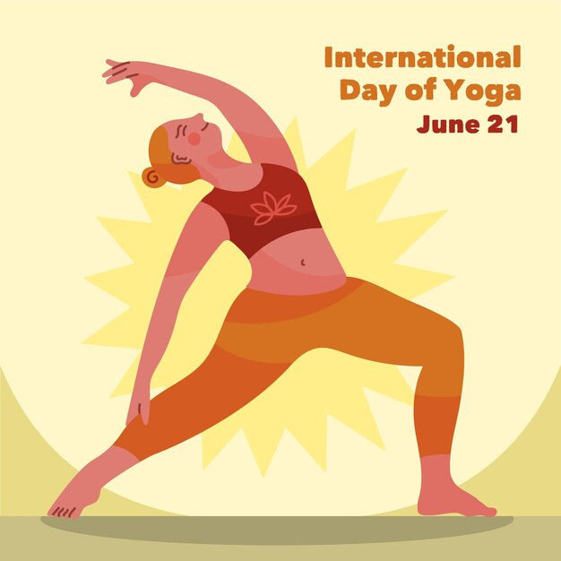 Vector gratuito dibujado a mano día internacional del yoga