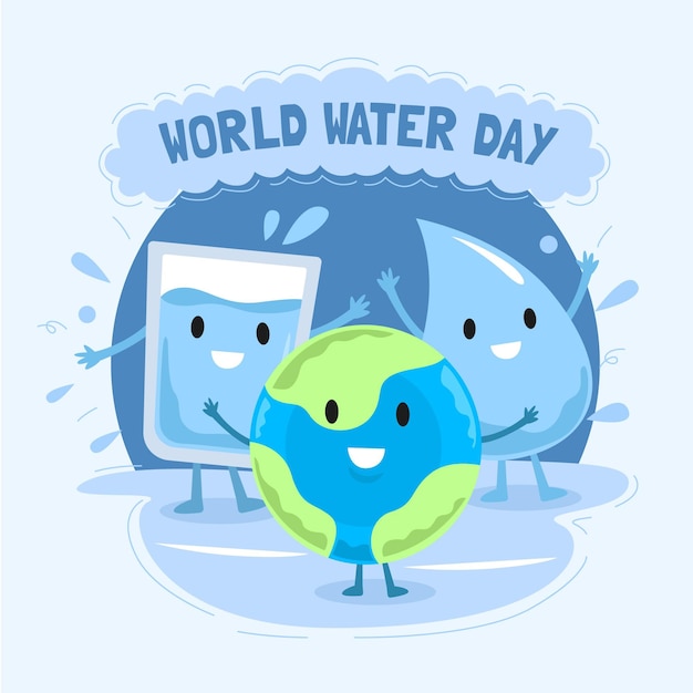 Dibujado a mano día mundial del agua